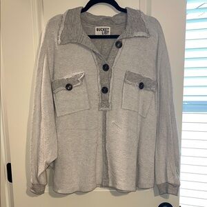 Bucket List Gray Button-Up Shirt